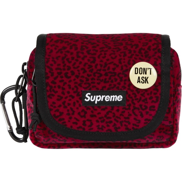 Supreme | Bags | Supreme Velvet Mini Pouch Red Leopard Fw25 Woven